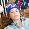 ROYAL BLUE GIANTS LELE X NFL BEANIE FAUX FUR POM - Lele Sadoughi