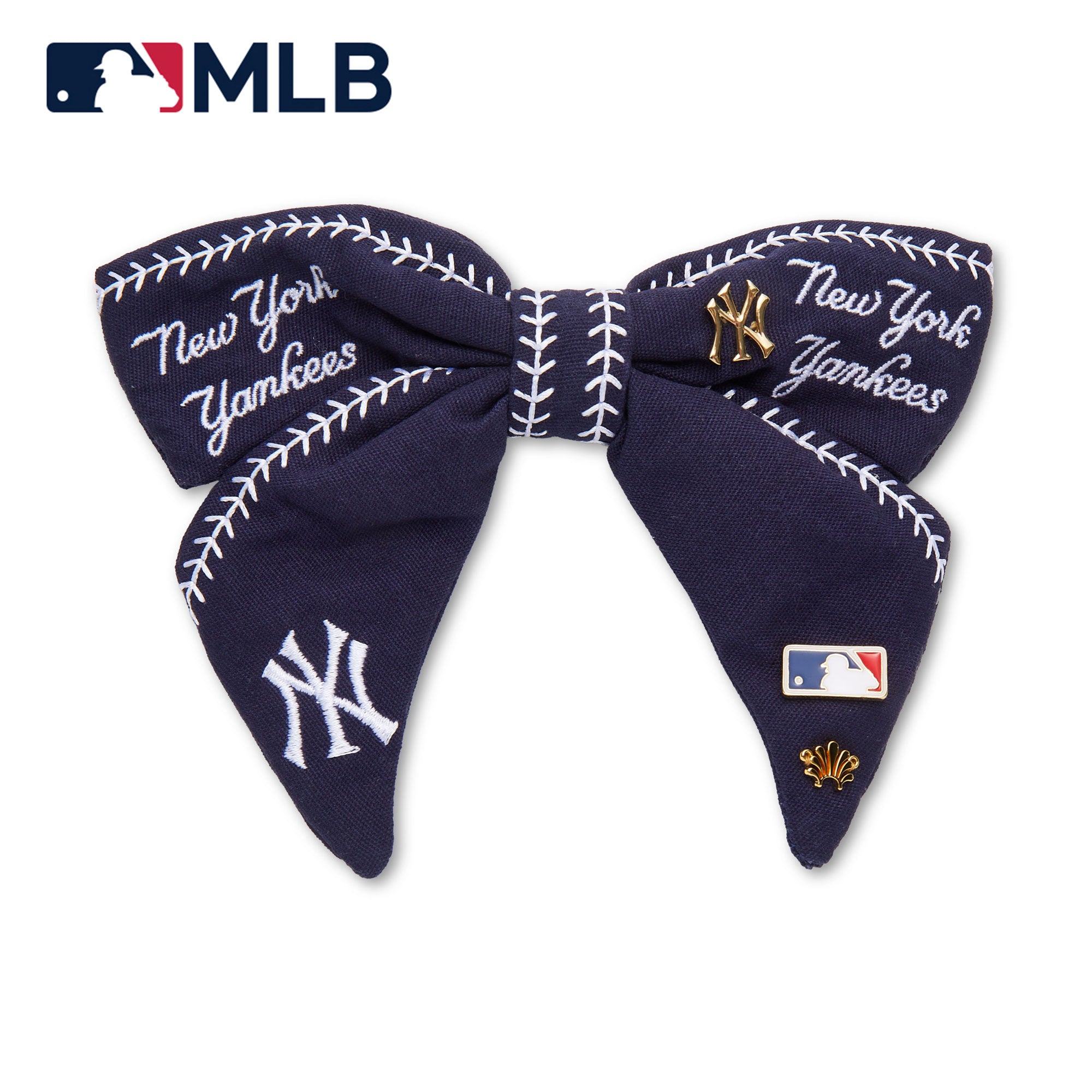 NAVY NY YANKEES LELE X MLB BOW BARRETTE