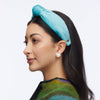 BRIGHT TURQUOISE VELVET KNOTTED HEADBAND