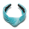 BRIGHT TURQUOISE VELVET KNOTTED HEADBAND