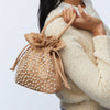 Lele Sadoughi BAGS KHAKI PEARL SIA DRAWSTRING BAG