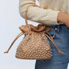 Lele Sadoughi BAGS KHAKI PEARL SIA DRAWSTRING BAG