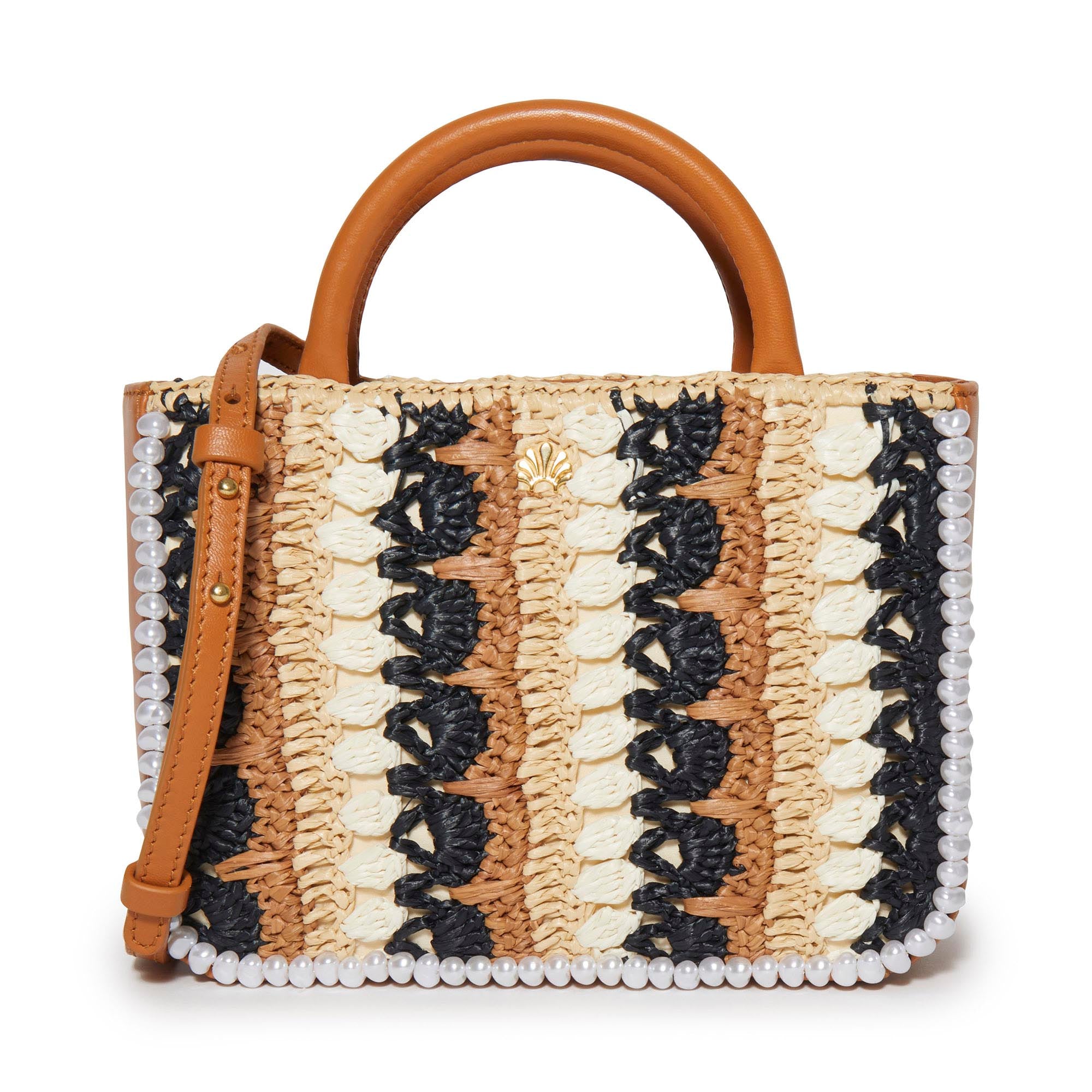 LELE SADOUGHI BAGS NEUTRAL NIGHT MAYA RAFFIA MINI TOTE