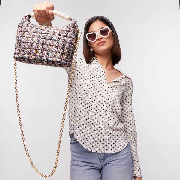 MULTI TWEED HAZEL TOP HANDLE BAG - Lele Sadoughi