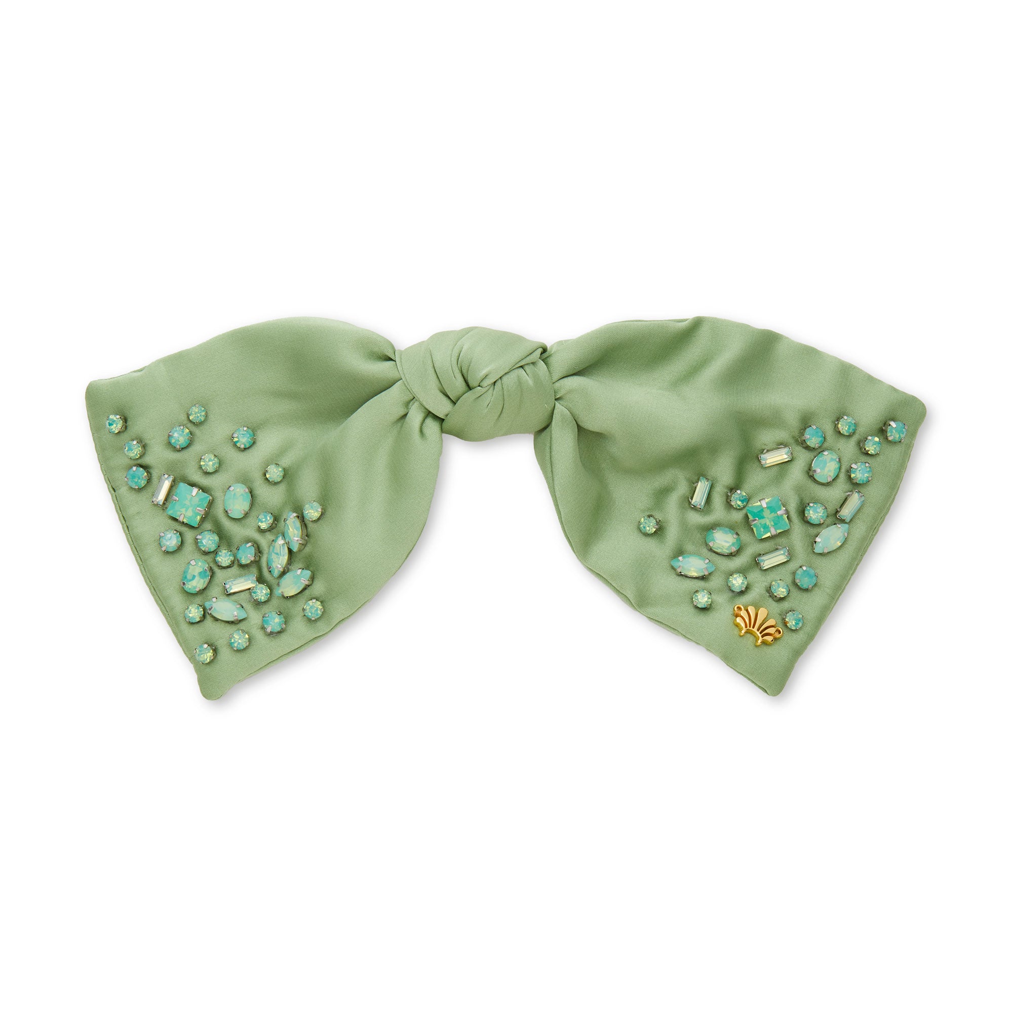 Lele Sadoughi Barrettes AUGUST PERIDOT PALOMA JEWELED BIRTHSTONE BOW