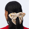 Lele Sadoughi Barrettes AUTUMN BOUCLE FALLING LEAVES CRYSTAL BOW BARRETTE