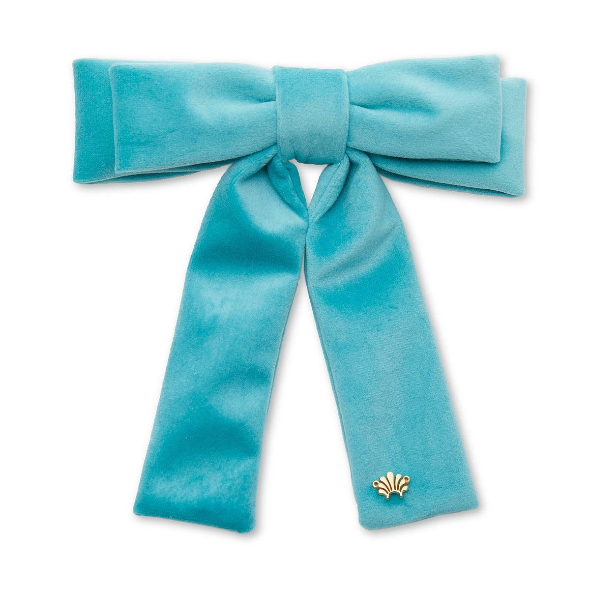 Lele Sadoughi Barrettes BRIGHT TURQUOISE VELVET ANTOINETTE BOW BARRETTE