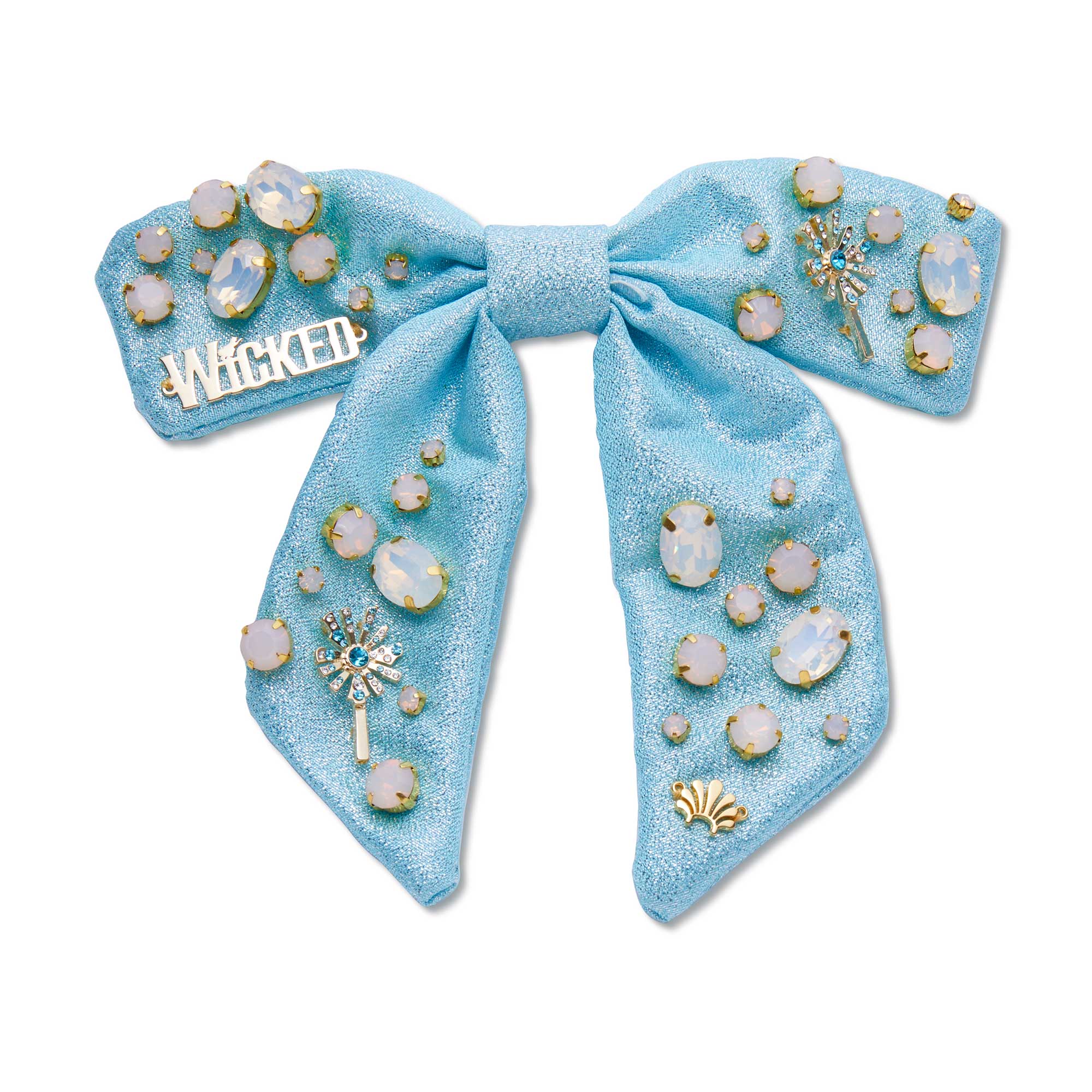 Lele Sadoughi Barrettes BUBBLE BLUE LELE X WICKED CRYSTAL WAND BOW BARRETTE