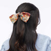 Lele Sadoughi Barrettes FLORAL RUST BROCADE PALOMA BOW BARRETTE