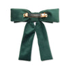 Lele Sadoughi Barrettes FOREST GREEN VELVET ANTOINETTE BOW BARRETTE