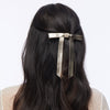 Lele Sadoughi Barrettes GOLD BARDOT FAUX LEATHER BOW BARRETTE