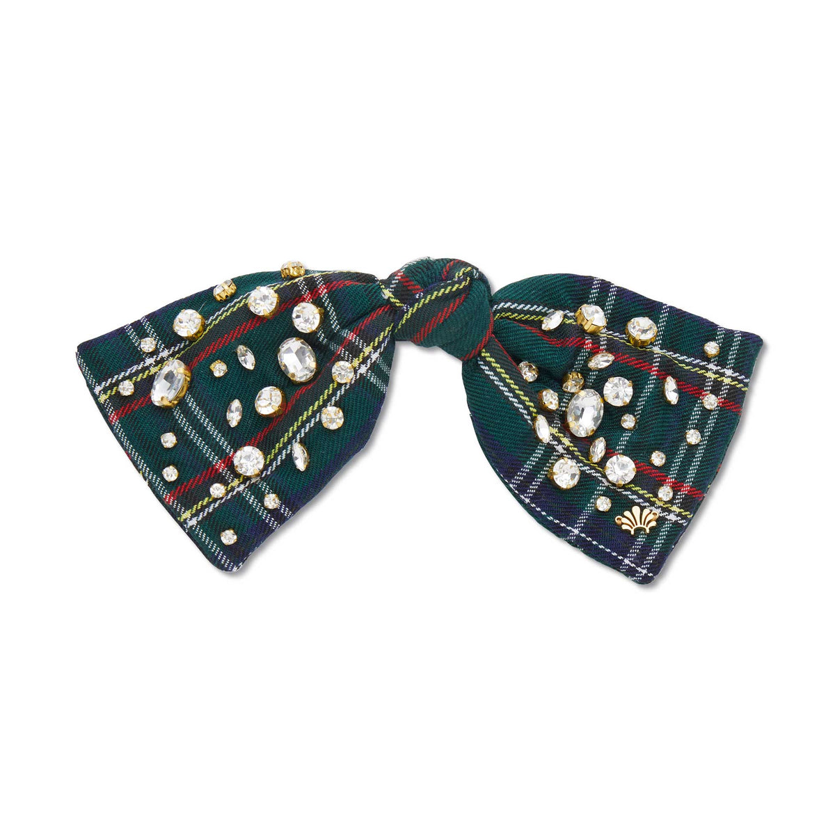 Lele Sadoughi Barrettes HOLIDAY PLAID PALOMA CRYSTAL EMBELLISHED BOW BARRETTE