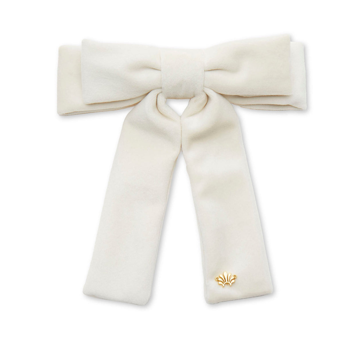 Lele Sadoughi Barrettes IVORY VELVET ANTOINETTE BOW BARRETTE