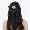 Lele Sadoughi Barrettes JET CRYSTAL PAVE ROSE BOW BARRETTE