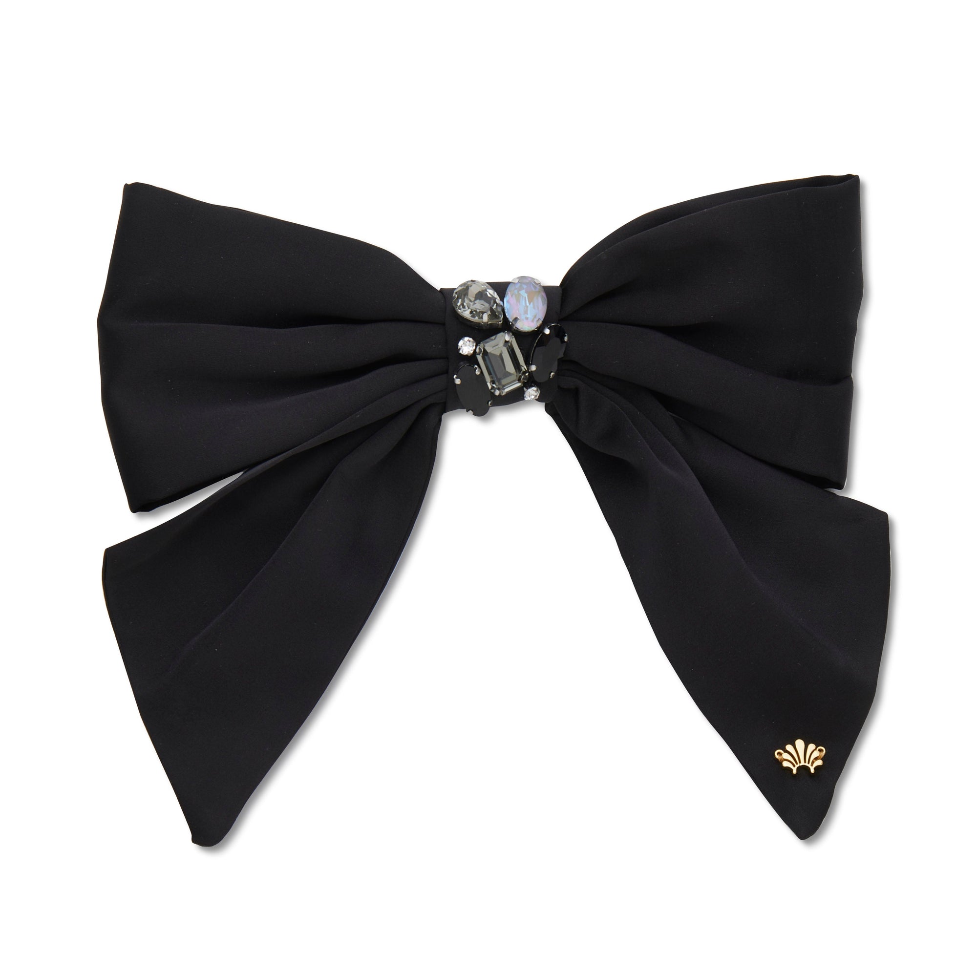 Lele Sadoughi Barrettes JET NATALIA SWAROVSKI BOW BARRETTE