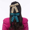 Lele Sadoughi Barrettes JEWELED TEAL ANTOINETTE SWAROVSKI® BOW BARRETTE