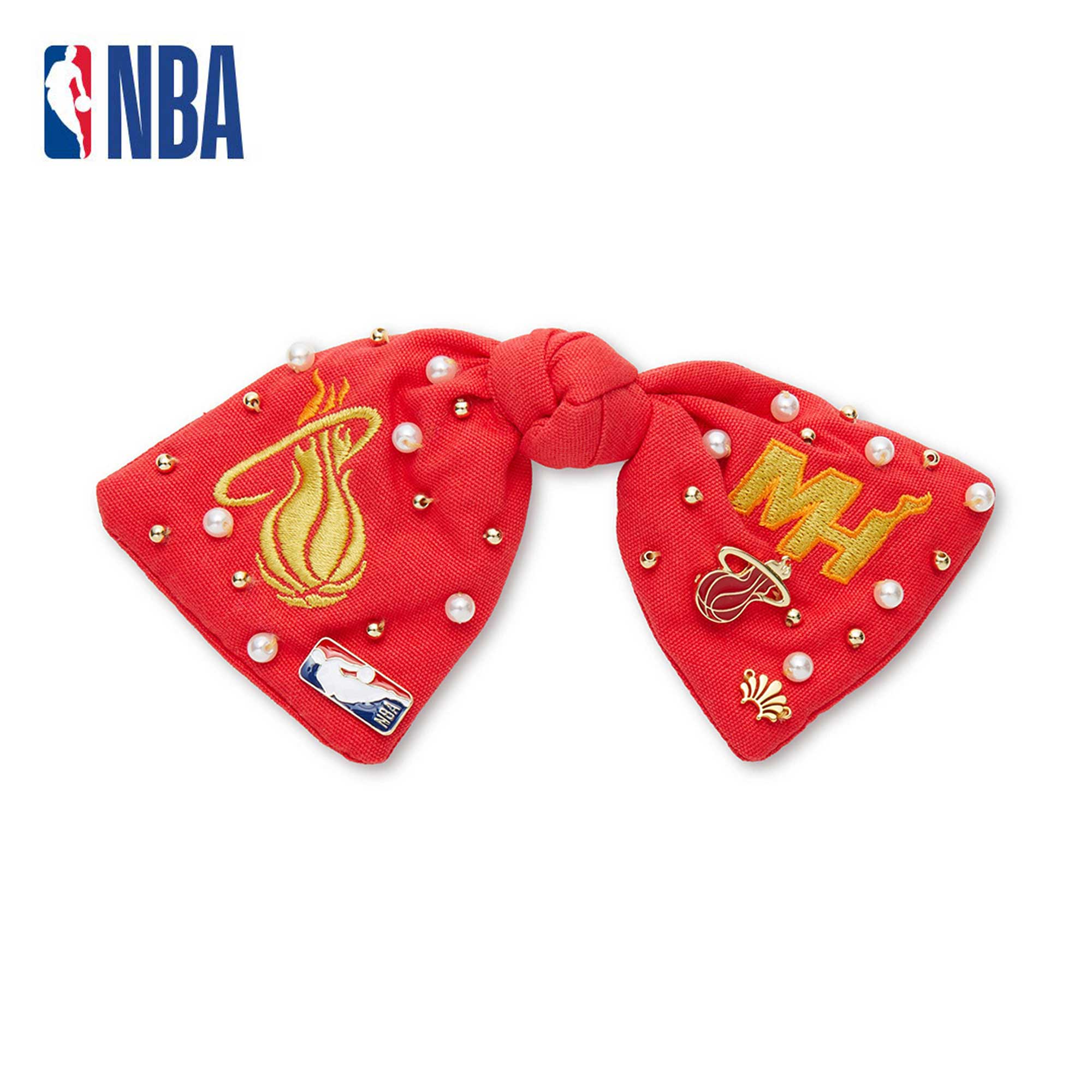 Lele Sadoughi Barrettes MIAMI HEAT LELE SADOUGHI / NBA RED BOW BARRETTE