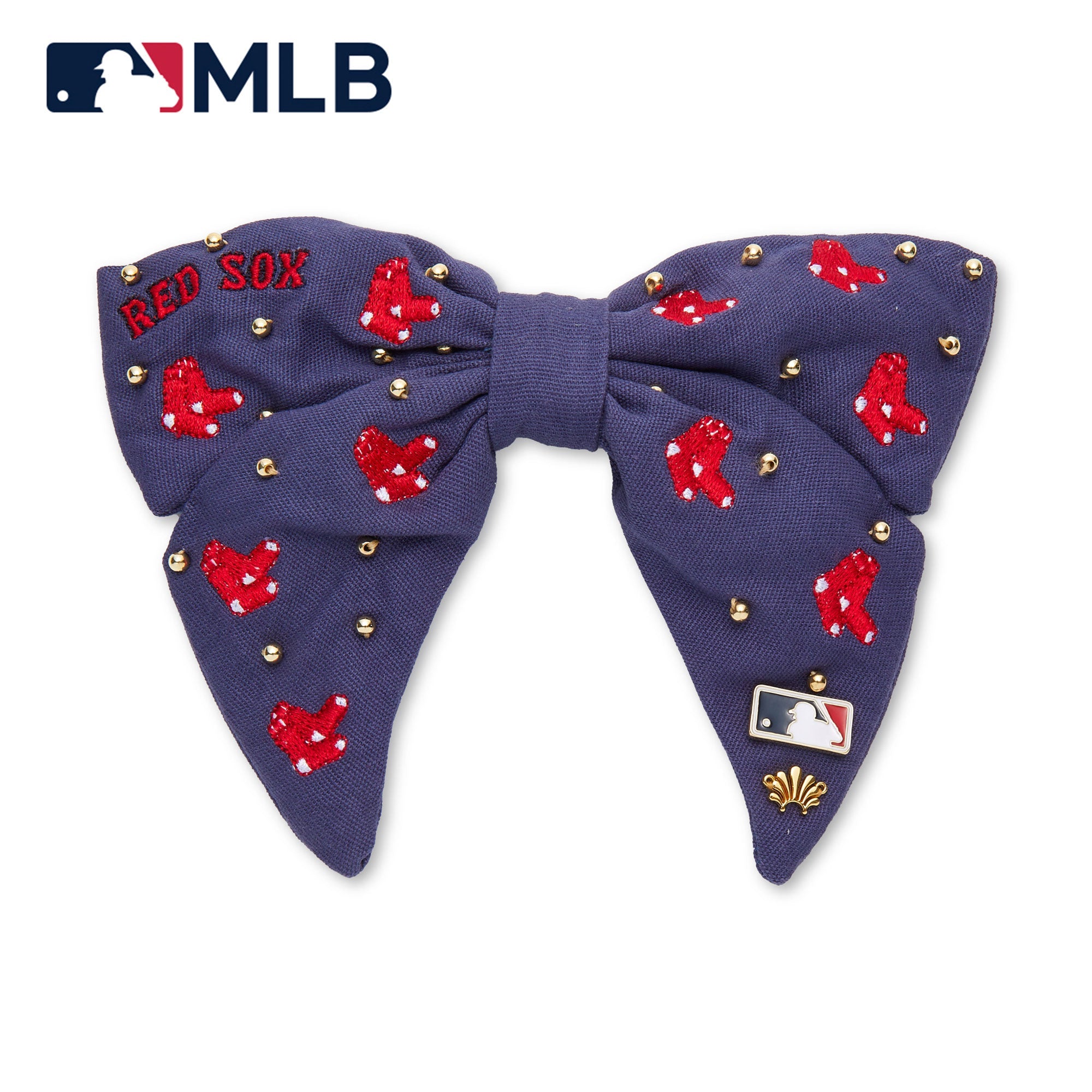 Lele Sadoughi Barrettes NAVY BOSTON RED SOX LELE X MLB BOW BARRETTE