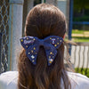 Lele Sadoughi Barrettes NAVY TEXAS RANGERS LELE X MLB BOW BARRETTE