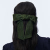 Lele Sadoughi Barrettes PINE GREEN SHIRLEY VELVET BOW BARRETTE