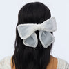 Lele Sadoughi Barrettes PORCELIN MARY PEARL EMBELLISHED BOW BARRETTE