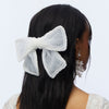 Lele Sadoughi Barrettes PORCELIN MARY PEARL EMBELLISHED BOW BARRETTE