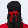 Lele Sadoughi Barrettes RED KATE CRYSTAL BOW BARRETTE