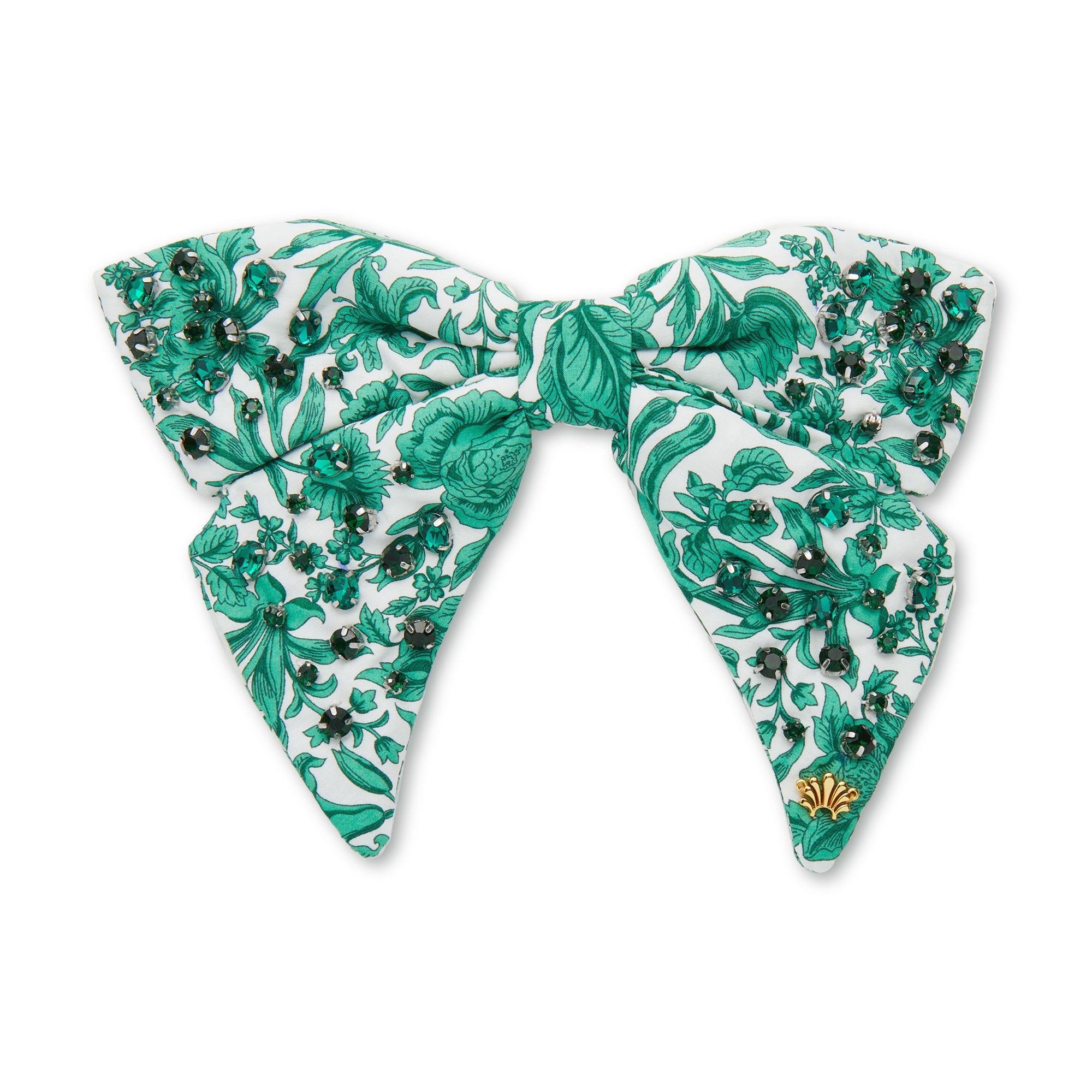 Lele Sadoughi Barrettes SAMBOURNE PINE LIBERTY CRYSTAL BOW BARRETTE