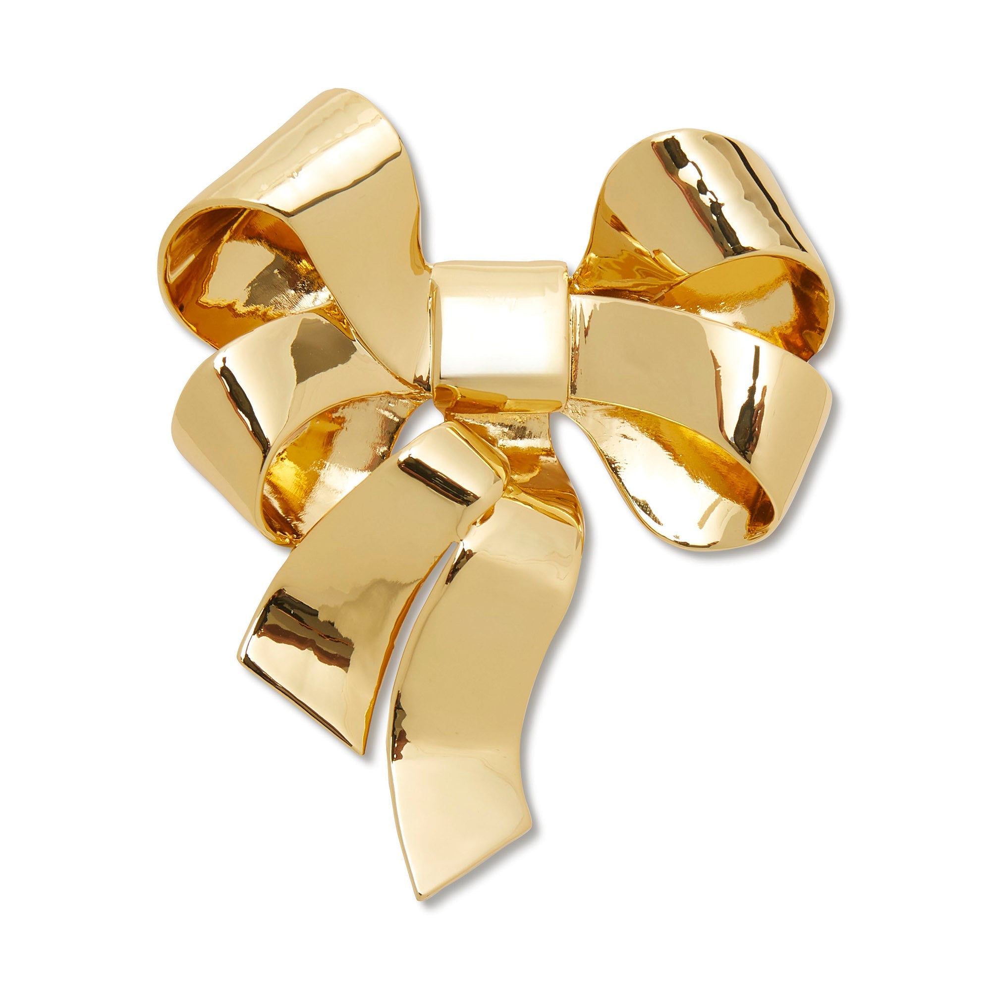 Lele Sadoughi BROOCHES GOLD DECO BOW BROOCH