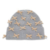 Lele Sadoughi COLD WEATHER DOVE GREY BOW EMBELLISHED BEANIE