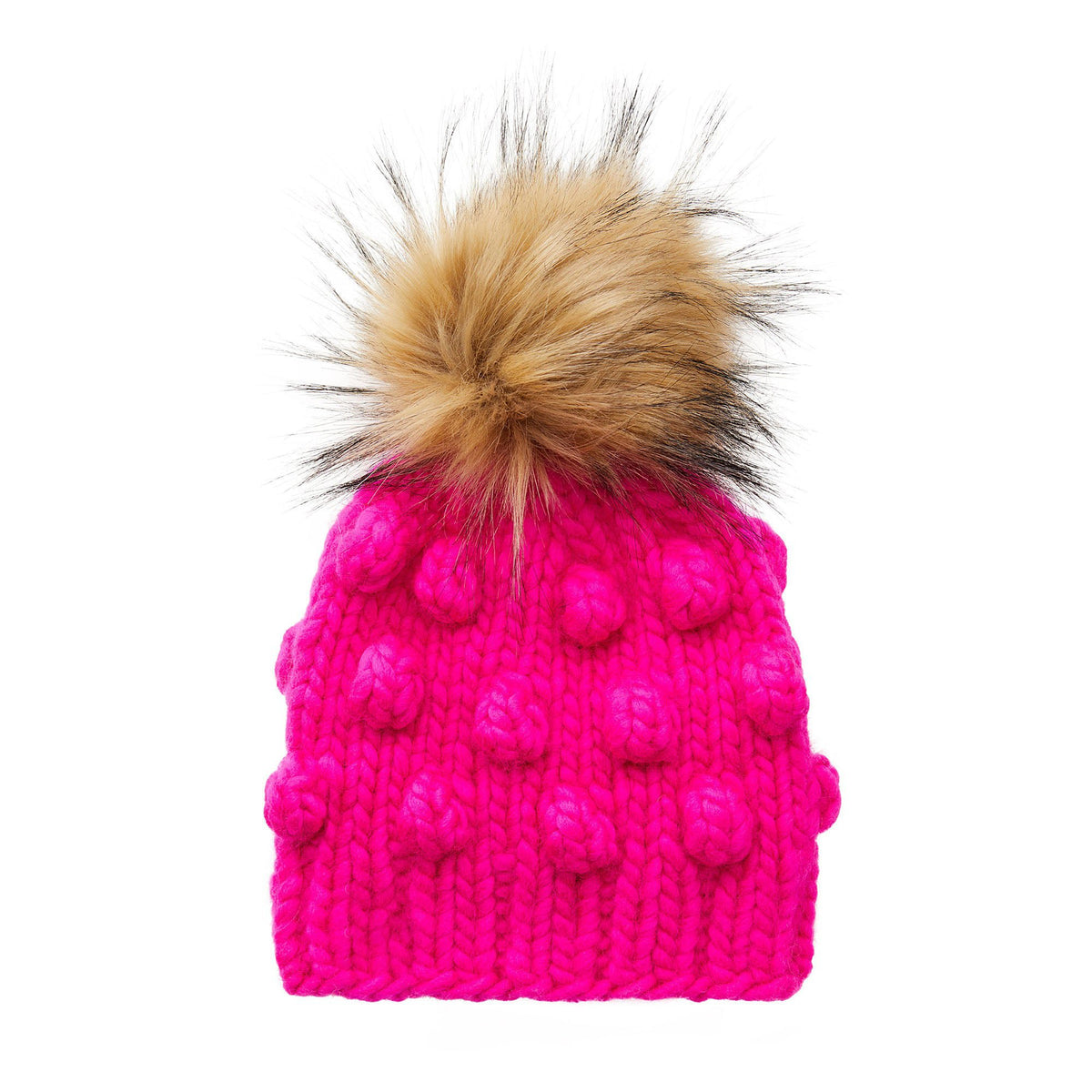 Lele Sadoughi COLD WEATHER HOT PINK KIDS CAMPBELL BEANIE