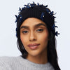 Lele Sadoughi COLD WEATHER JET BOW EMBELLISHED BEANIE