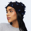 Lele Sadoughi COLD WEATHER JET BOW EMBELLISHED BEANIE