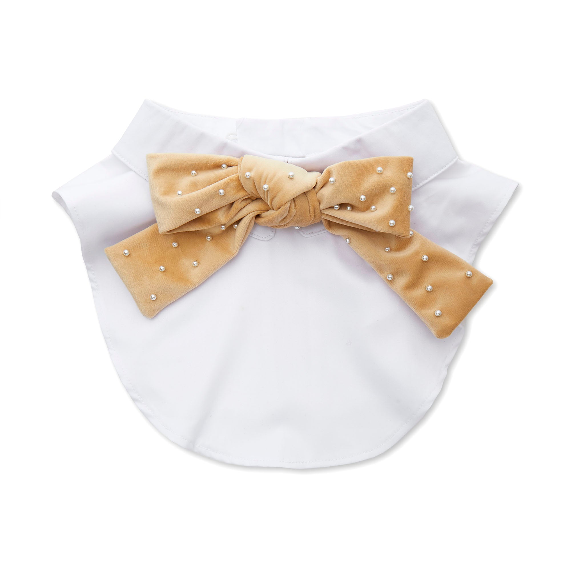 Lele Sadoughi COLLARS KHAKI KIRA VELVET PEARL BOW COLLAR