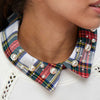 Lele Sadoughi COLLARS ONE SIZE IVORY PLAID MULTI PEARL PLAID COLLAR