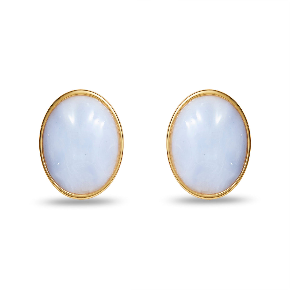 Lele Sadoughi EARRINGS BLUE LACE AGATE REFLECTION BUTTON EARRINGS