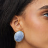 Lele Sadoughi EARRINGS BLUE LACE AGATE REFLECTION BUTTON EARRINGS