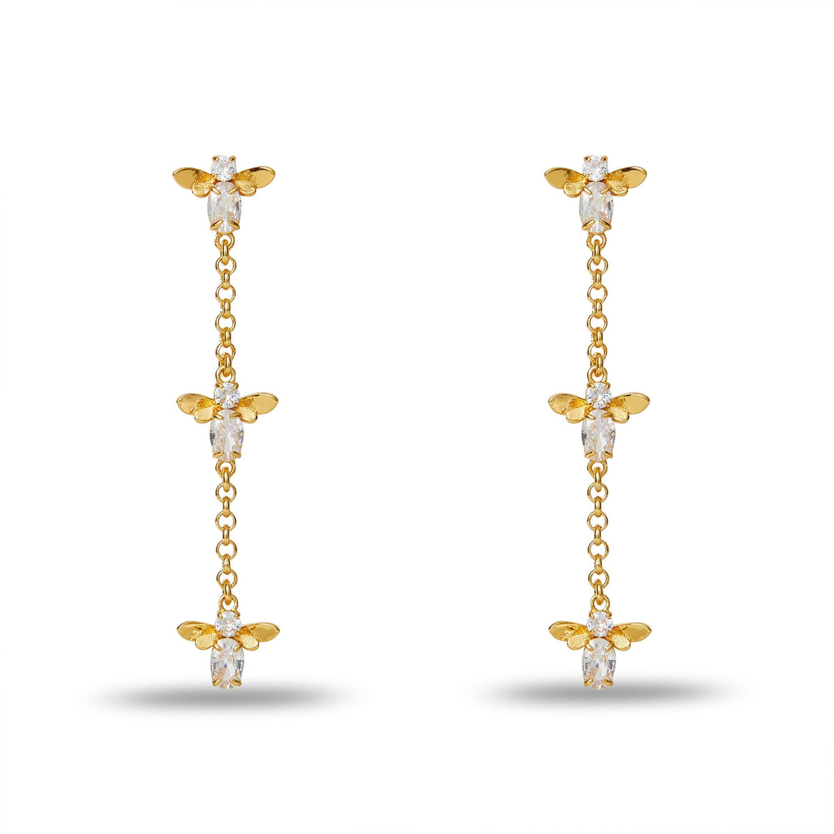 Lele Sadoughi EARRINGS CRYSTAL HONEYBEE LINEAR EARRINGS