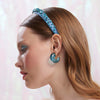 Lele Sadoughi EARRINGS DECEMBER BLUE TOPAZ BIRTHSTONE CHUNKY HOOP