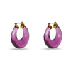 Lele Sadoughi EARRINGS FEBRUARY AMETHYST BIRTHSTONE DOUBLE HOOP