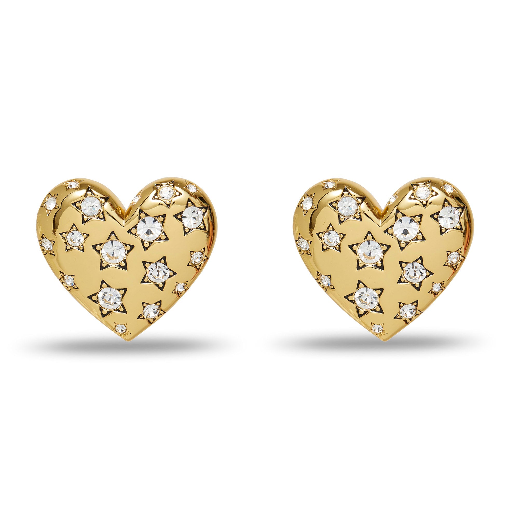 Lele Sadoughi EARRINGS GOLD CELESTIAL HEART BUTTON EARRINGS