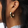 Lele Sadoughi EARRINGS GOLD CHUNKY HOOP EARRINGS