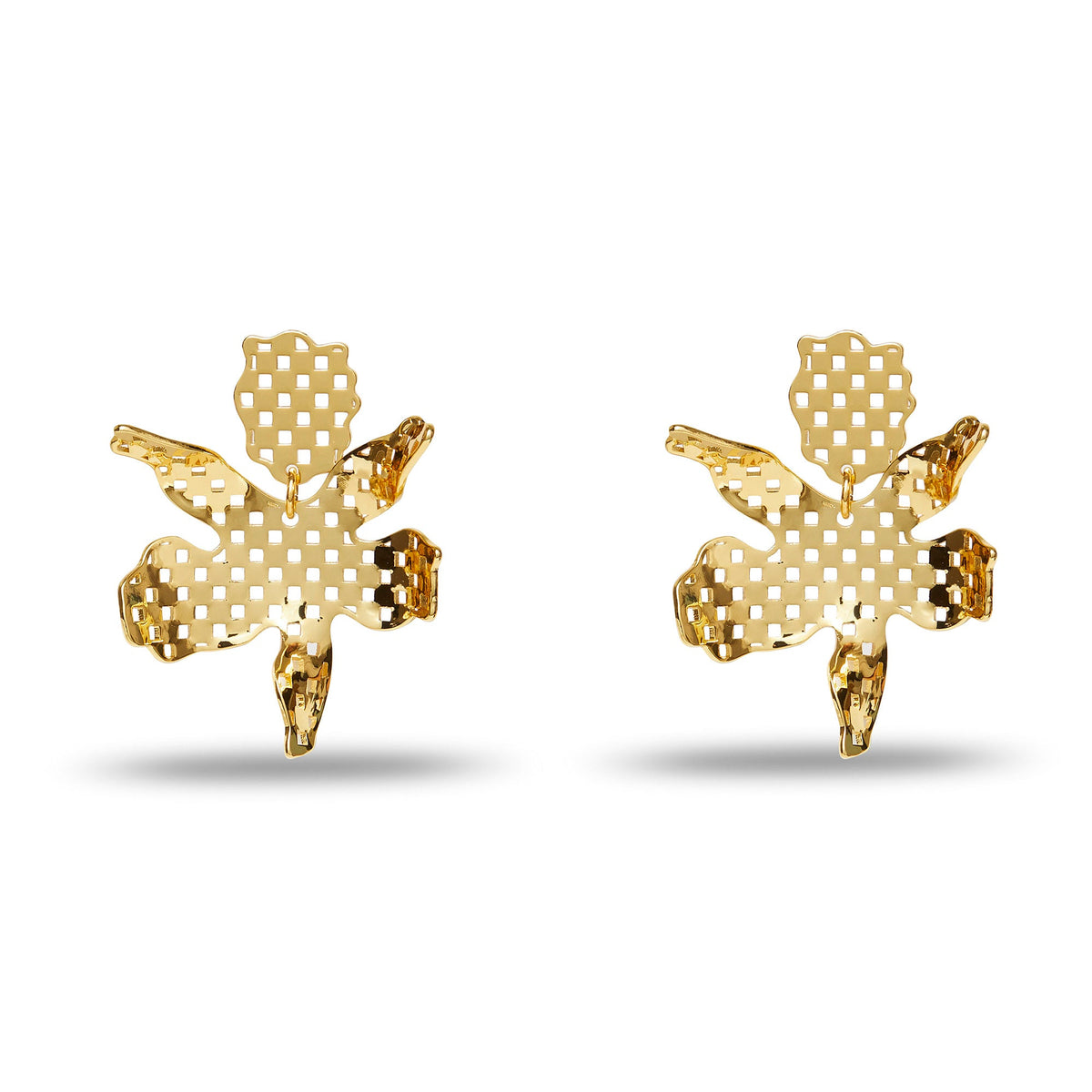 Lele Sadoughi EARRINGS GOLD CUTOUT PAPER LILY EARRINGS