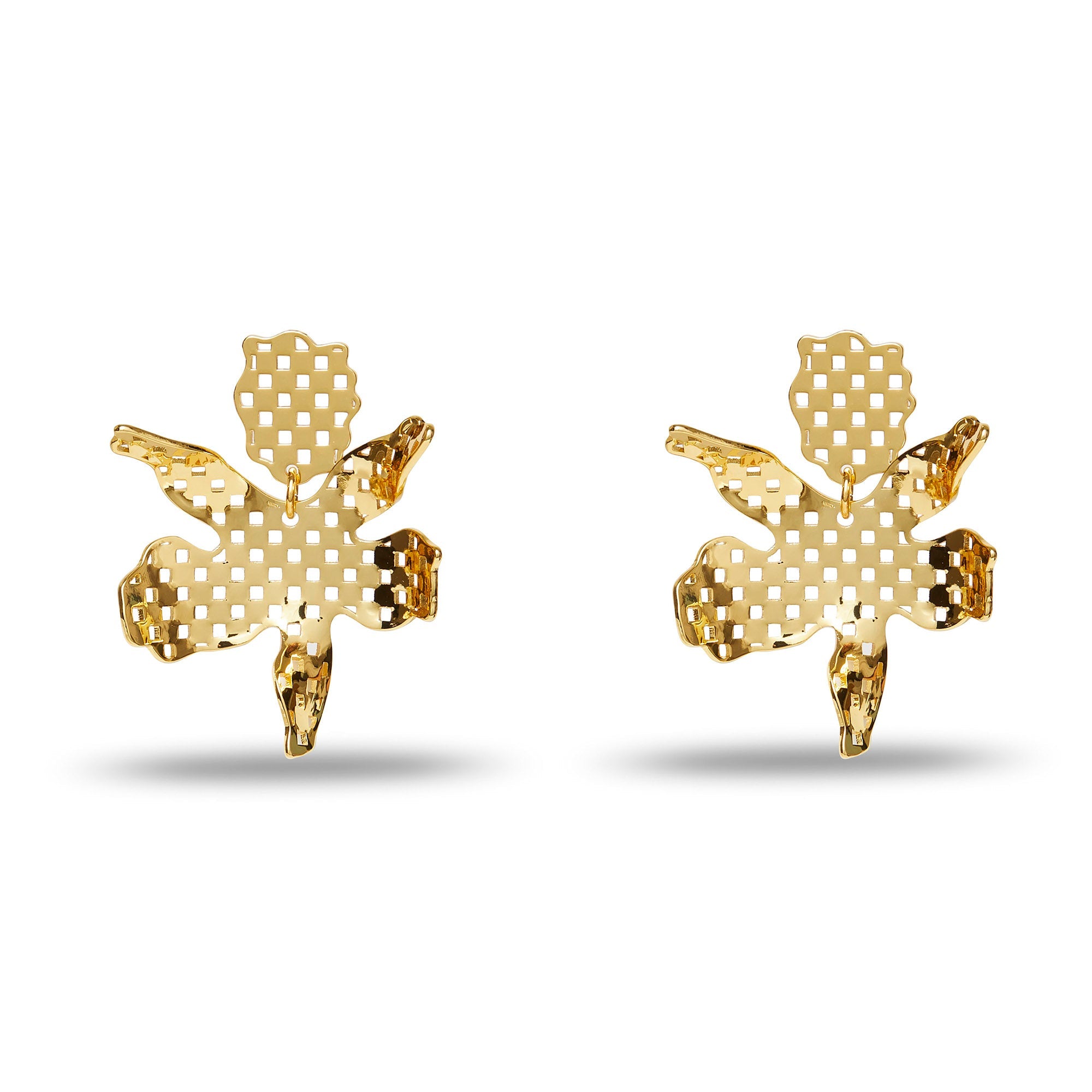 Lele Sadoughi EARRINGS GOLD CUTOUT PAPER LILY EARRINGS