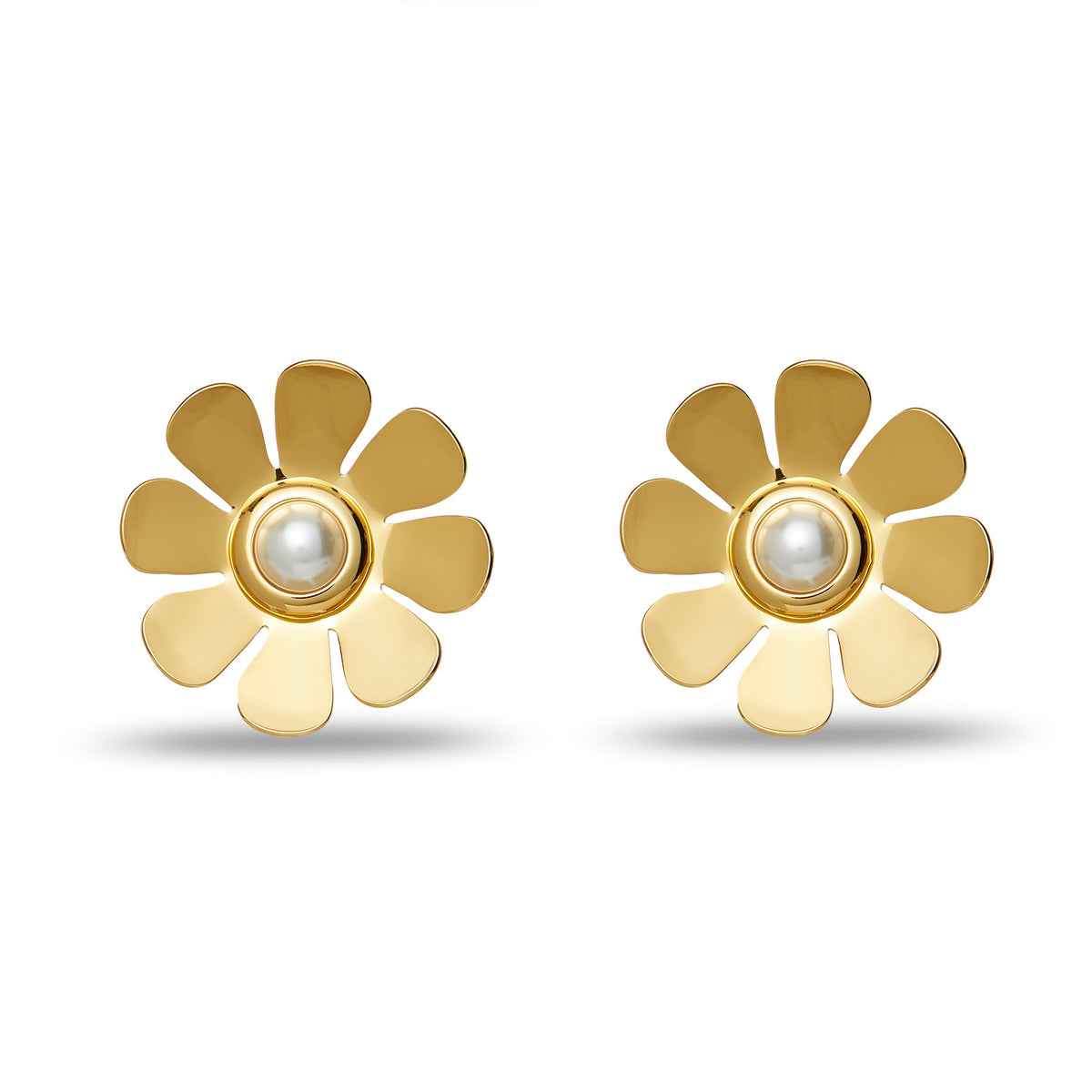 Lele Sadoughi EARRINGS GOLD DAISY BUTTON EARRINGS