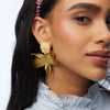 Lele Sadoughi EARRINGS GOLD LACE METAL PAPER LILY EARRINGS