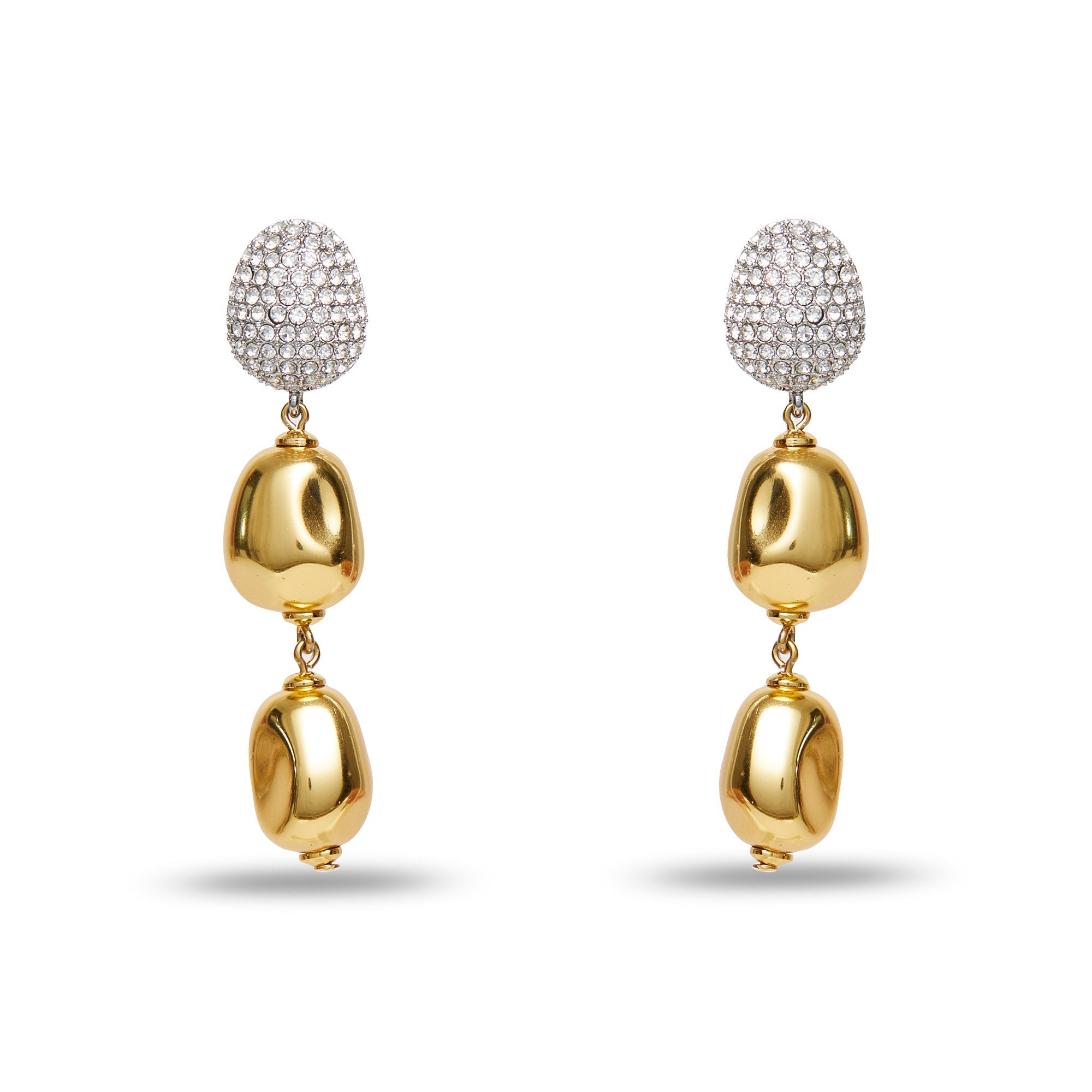 Lele Sadoughi EARRINGS GOLD PEBBLE LINEAR EARRINGS