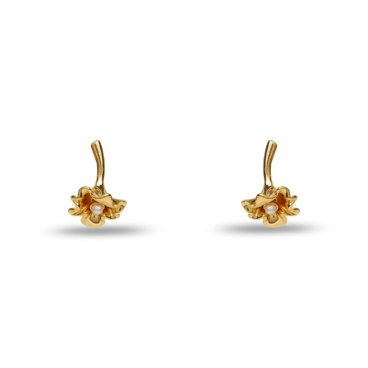 Lele Sadoughi EARRINGS GOLD RUFFLED LILY STUD EARRINGS