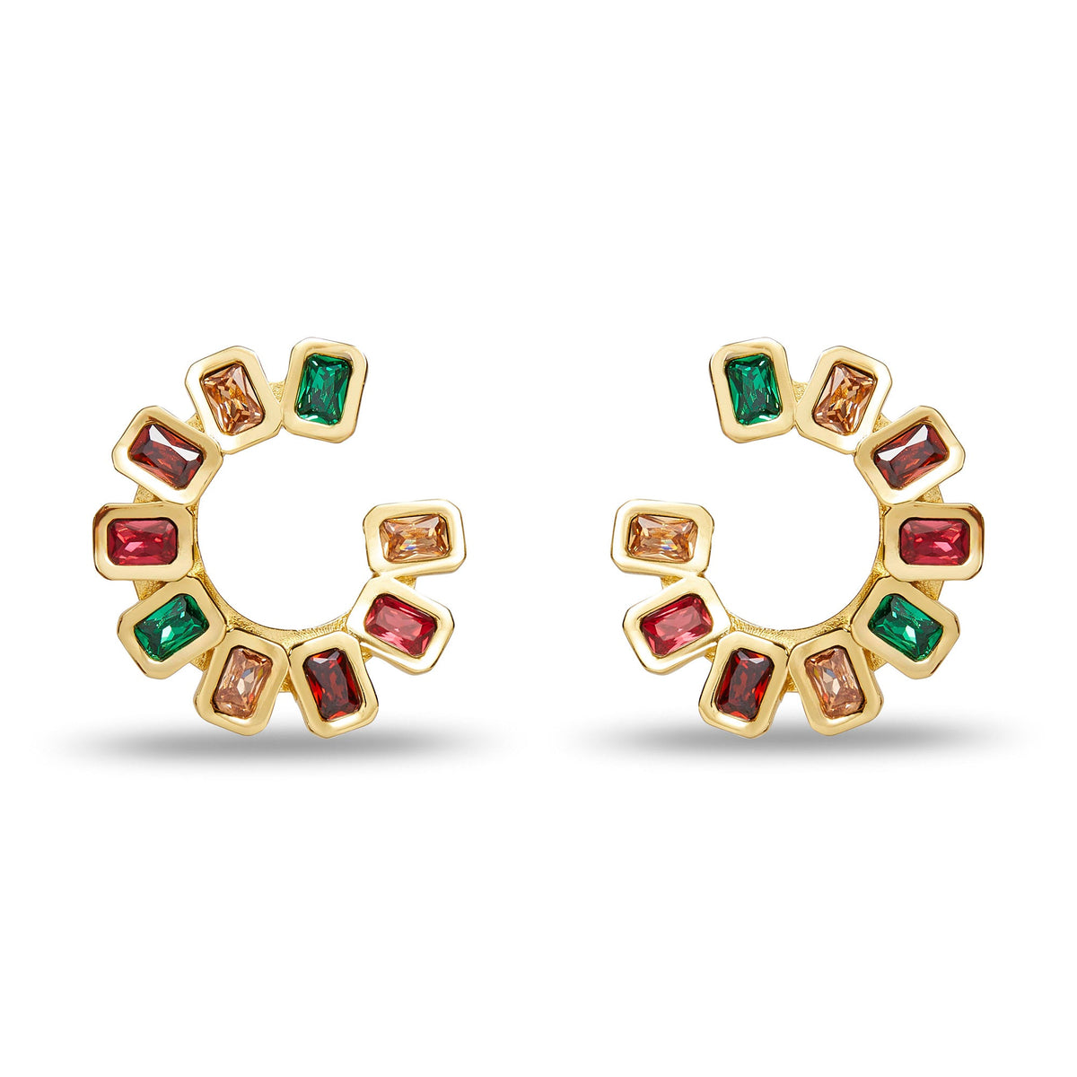 Lele Sadoughi EARRINGS HARLEQUIN RAINBOW SPIRAL GEM EARRINGS