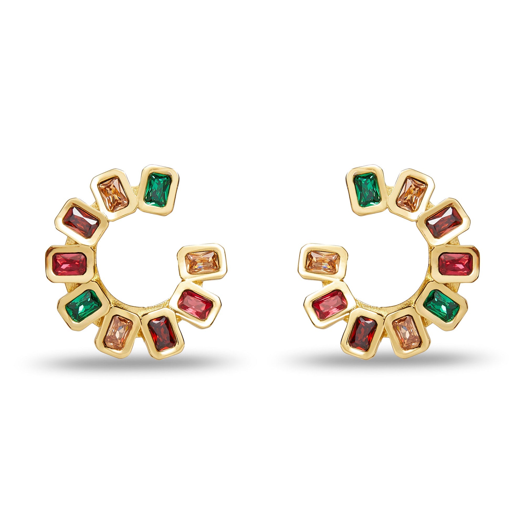 Lele Sadoughi EARRINGS HARLEQUIN RAINBOW SPIRAL GEM EARRINGS